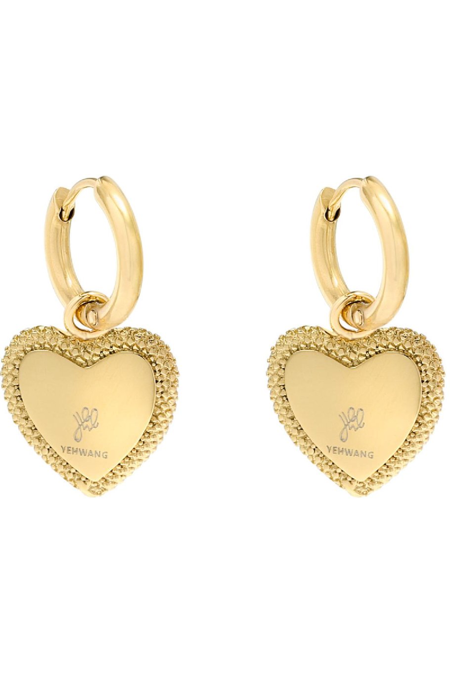 Earrings Heart with Vision Gold Color Metal Picture2